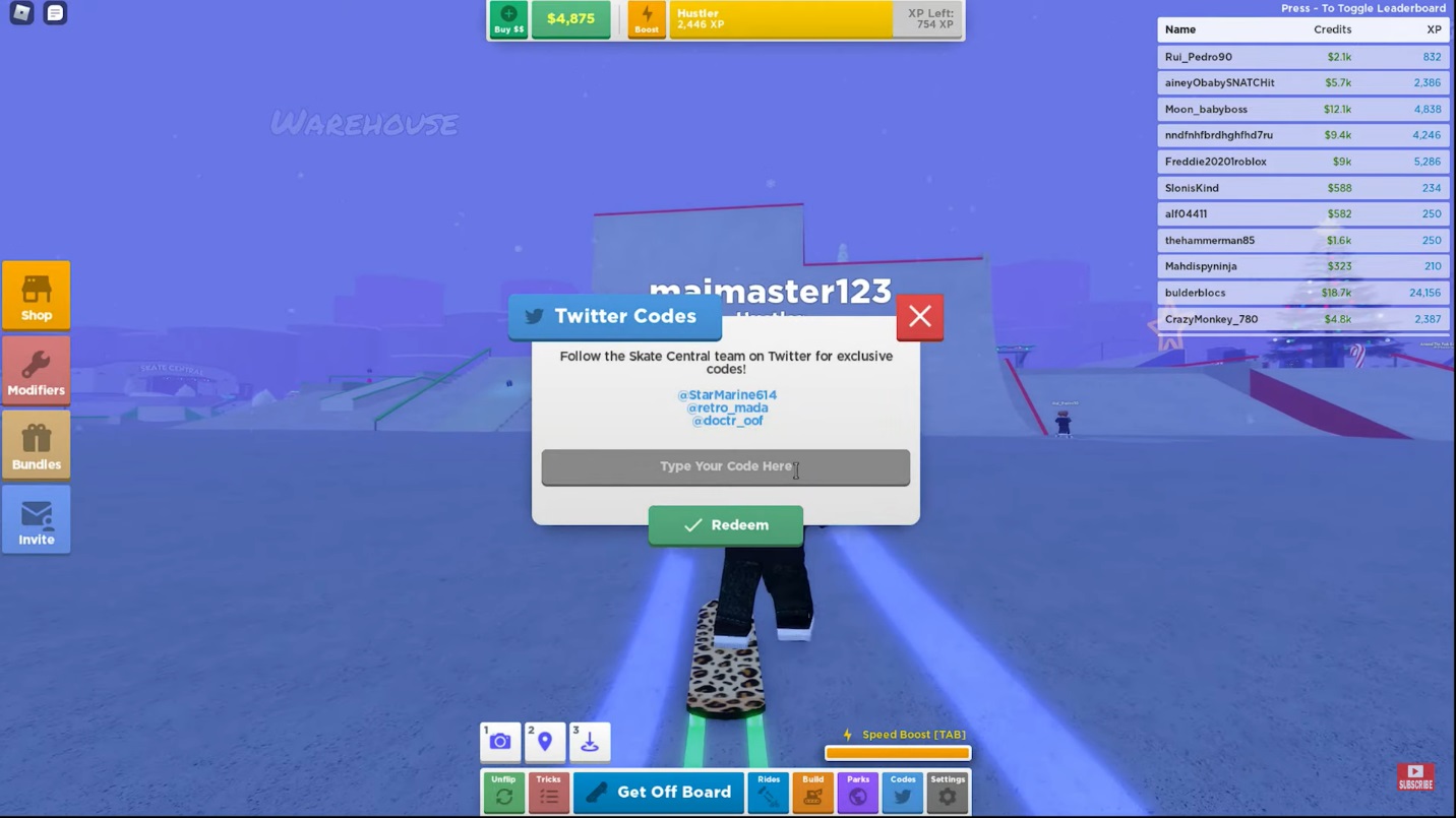 Roblox Skate Park Codes (March 2024) KiwiPoints